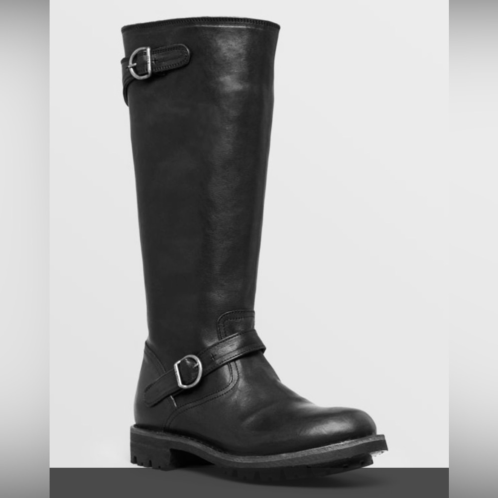Black Leather Boots with Buckle Fiorentini & Baker Moto 39 w9